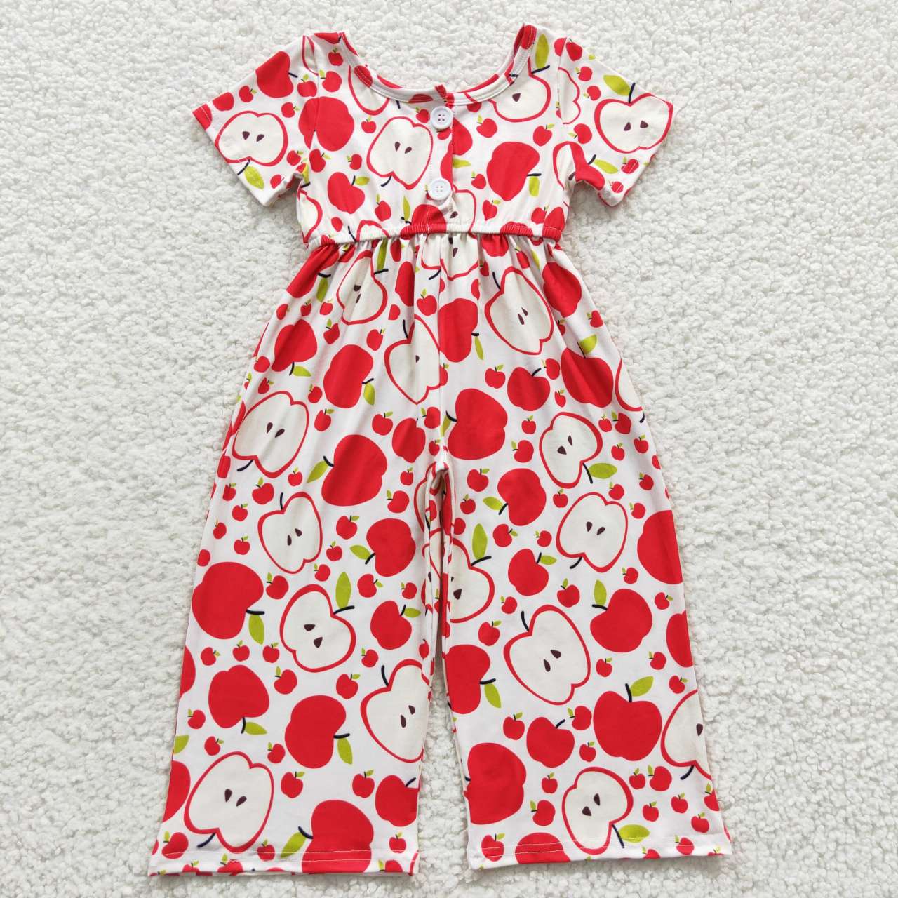 Sibling Baby Girls Short Sleeve Flowers Bows Pockets Pants Jumpsuits