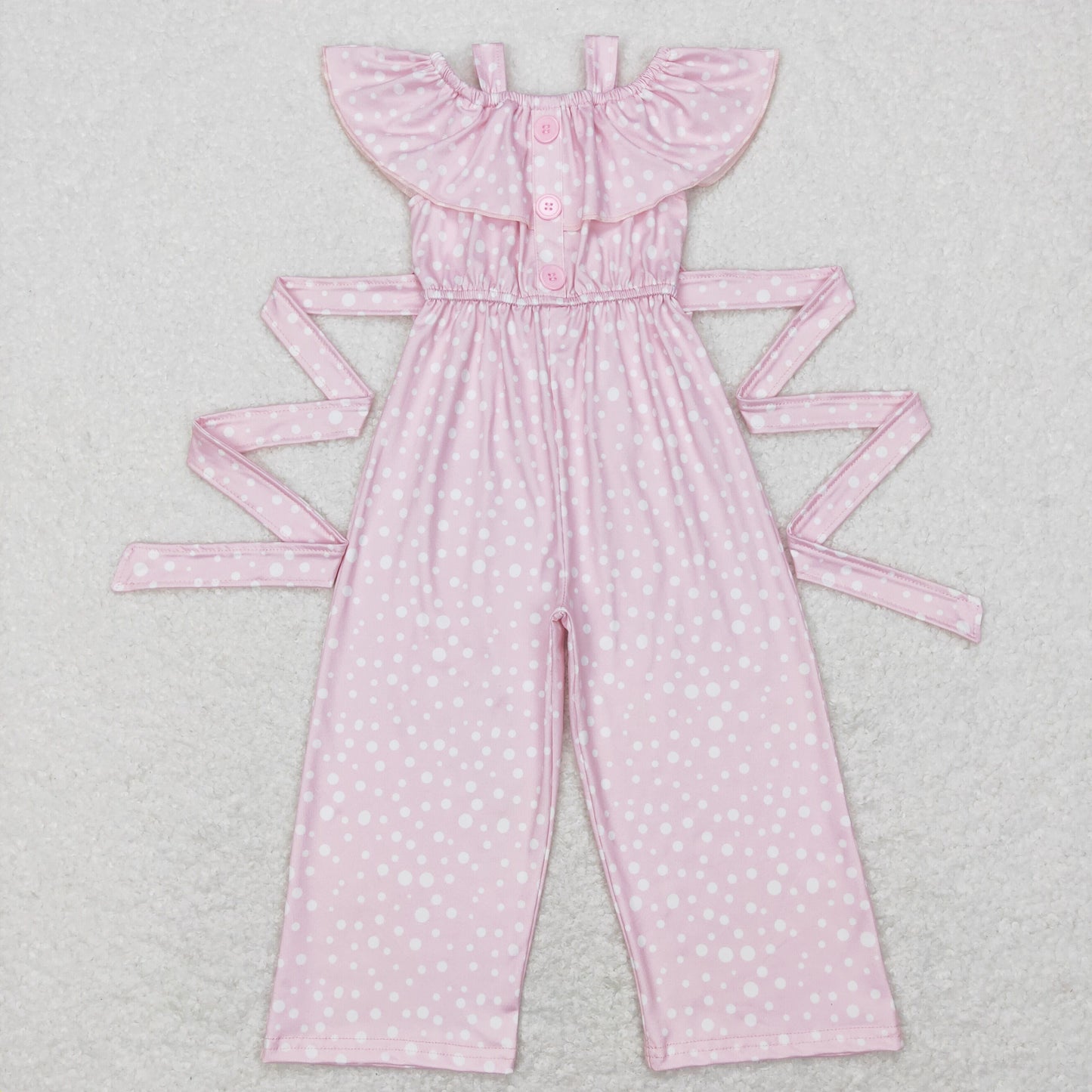 Sibling Baby Girls Straps Button Polka Dots Pants Jumpsuits