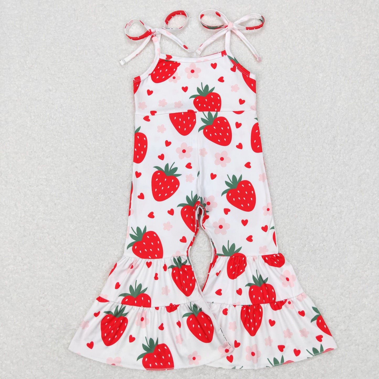 Sibling Baby Girls Strap Bell Bottom Jumpsuits