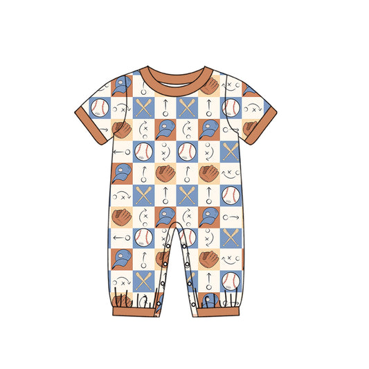 Baby Infant Boys Baseball Short Sleeve Rompers preorder