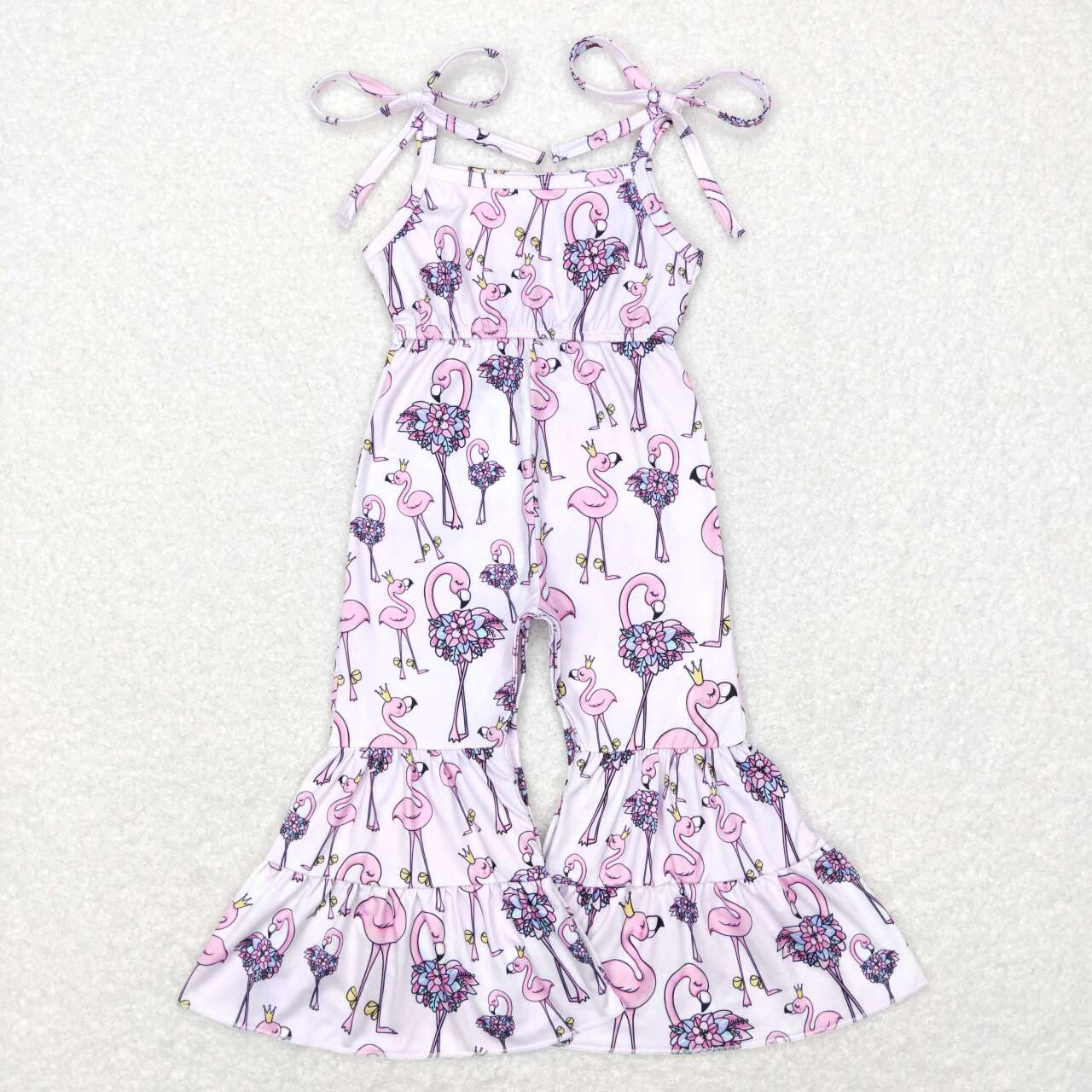 Sibling Baby Girls Strap Bell Bottom Jumpsuits