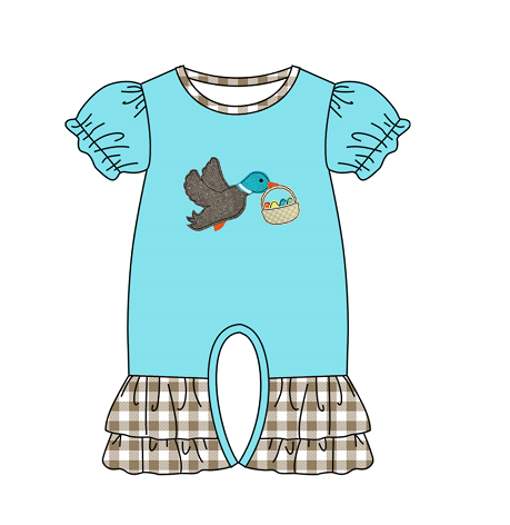 Baby Girls Easter Duck Eggs Short Sleeve Rompers preorder