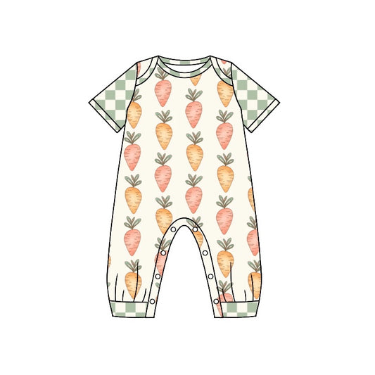 Baby Boys Easter Carrots Short Sleeve Spring Rompers preorder