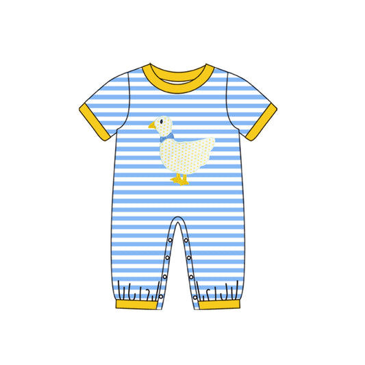 Baby Boys Blue Stripes Duck Rompers preorder