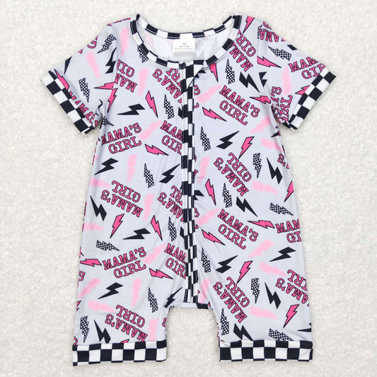 Sibling Mama's Boys Girls Lightnings Western Zip Rompers