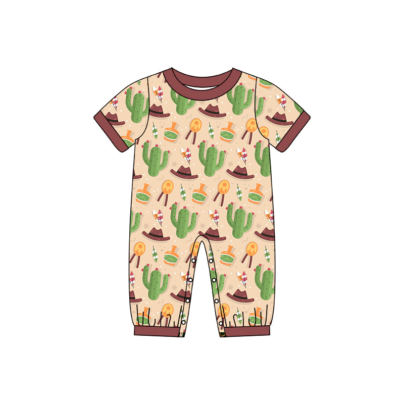 Baby Infant Boys Summer Western Cactus Hats Rompers preorder