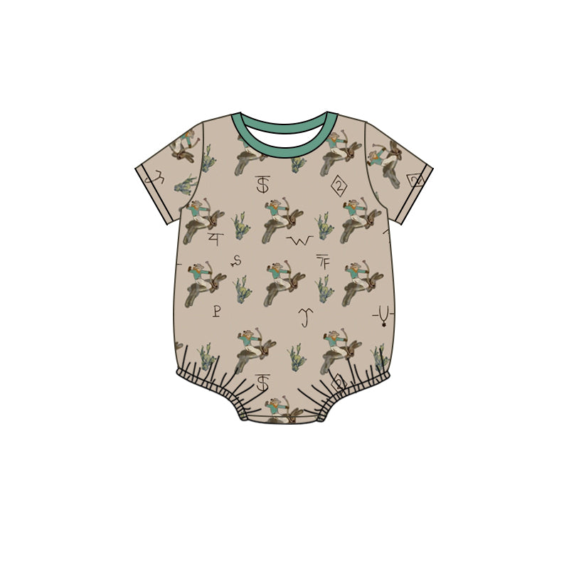 Baby Infant Boys Rodeo Rabbits Western Short Sleeve Rompers preorder