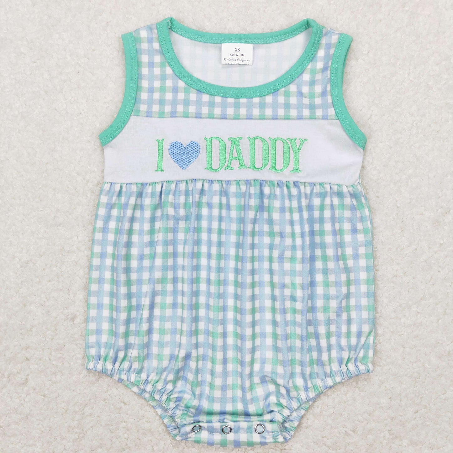 Sibling Baby Kids I Love Dad Flowers Leopard Ruffle Summer Rompers