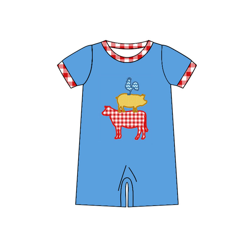 Baby Infant Boys Farm Short Sleeve Rompers preorder