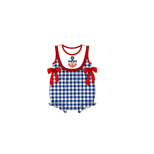 Baby Infant Girls Anchor Bows Rompers preorder