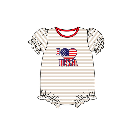 Baby Infant Girls I Love USA Heart Rompers preorder