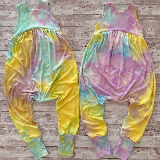 Baby Girls Tie Dye Summer Sleeveless Jumpsuits preorder