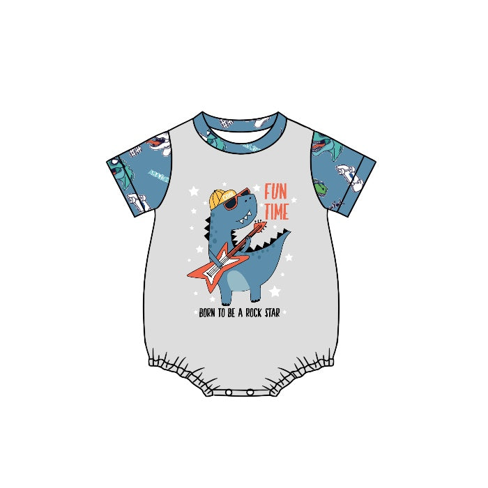 Baby Infant Boys Fun Time Dinosaur Short Sleeve Rompers preorder