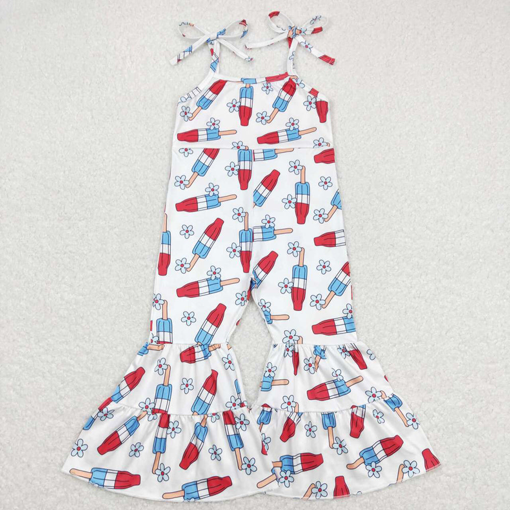 Sibling Baby Girls 4th Of July Bell Bottom Jumpsuits
