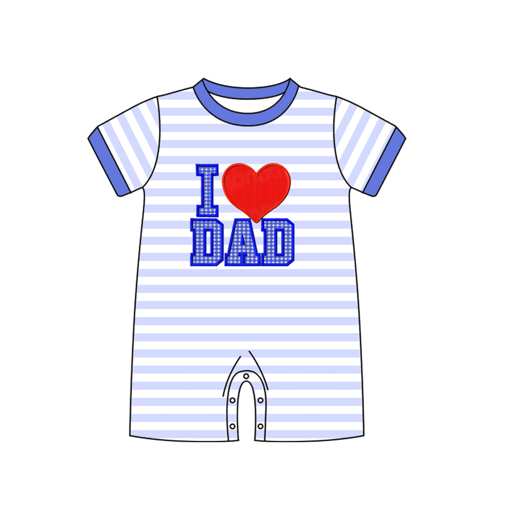 Baby Infant Boys I Love Dad Short Sleeve Rompers preorder