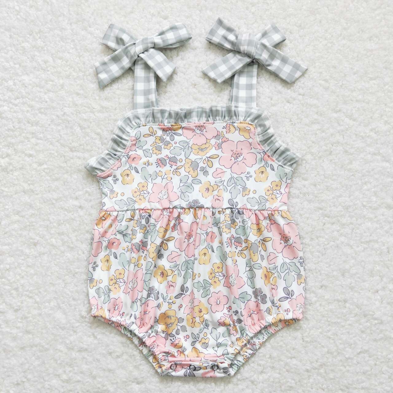 USA Shop Baby Girls Pink Green Flowers Straps Summer Rompers