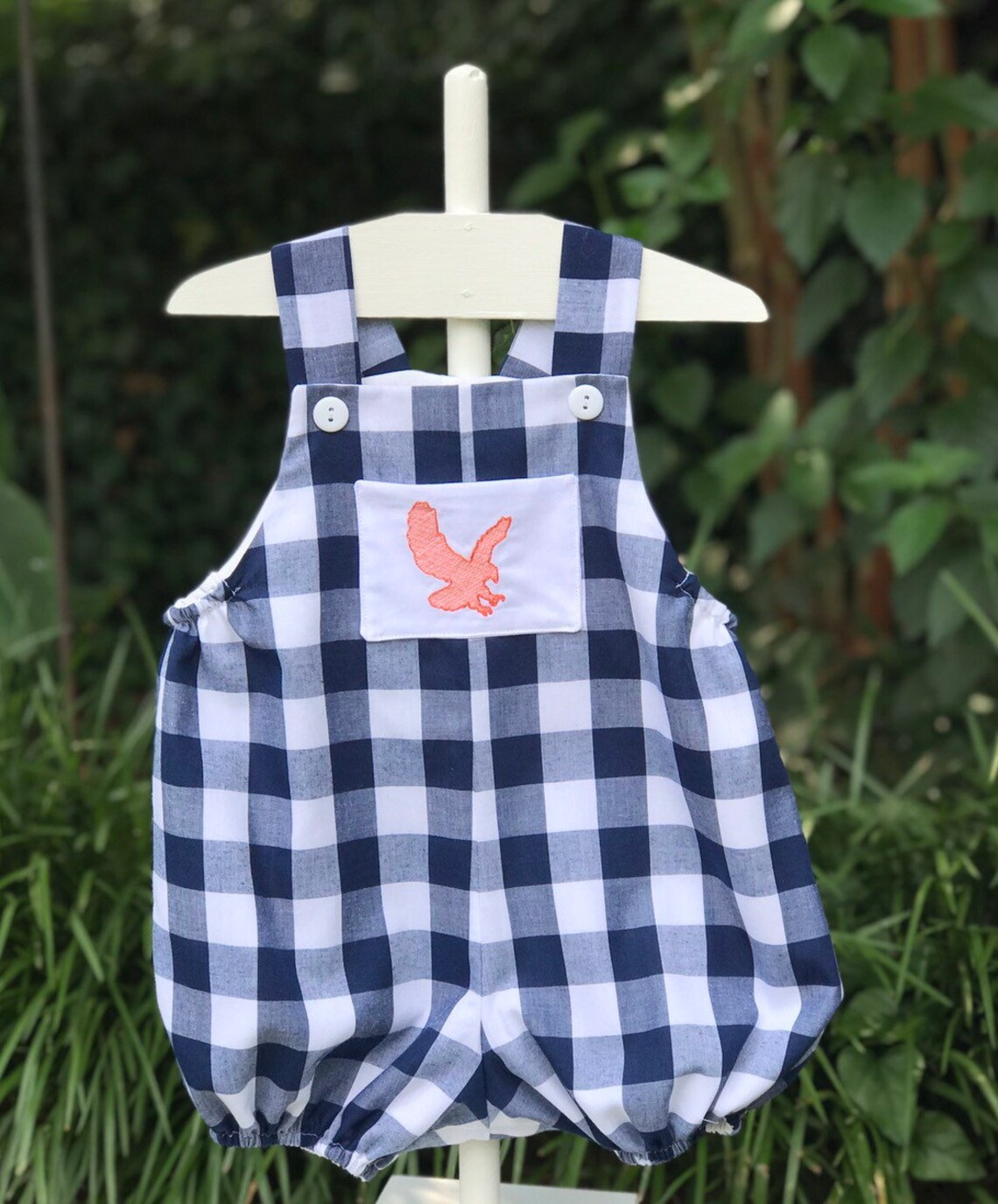 Baby Infant Boys Eagle Checkered Straps Rompers preorder