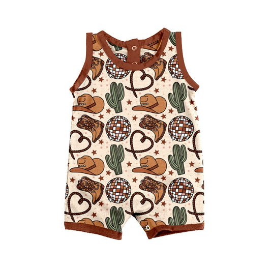 Baby Infant Boys Boots Hats Western Sleeveless Rompers preorder