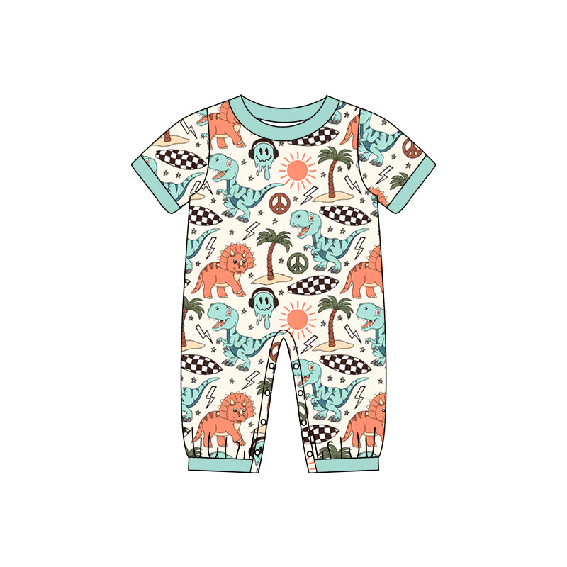 Baby Infant Boys Dinosaur Short Sleeve Summer Rompers preorder