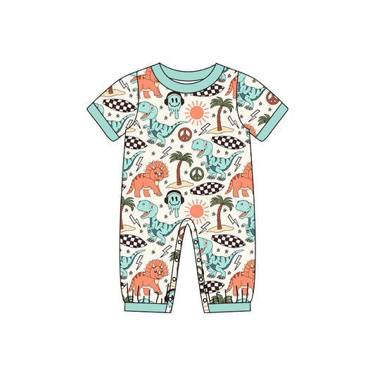 Baby Infant Boys Dinosaur Short Sleeve Summer Rompers preorder