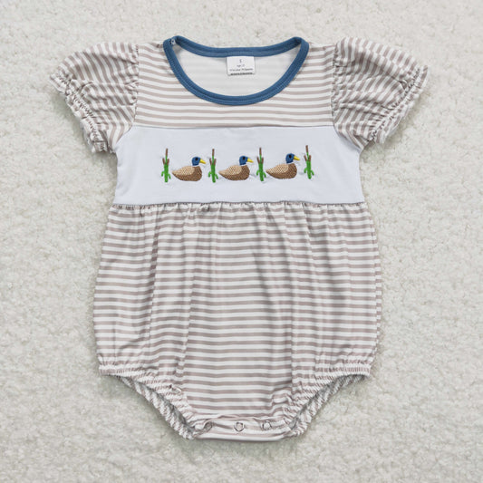 USA Shop Baby Infant Girls Duck Stripes Summer Rompers