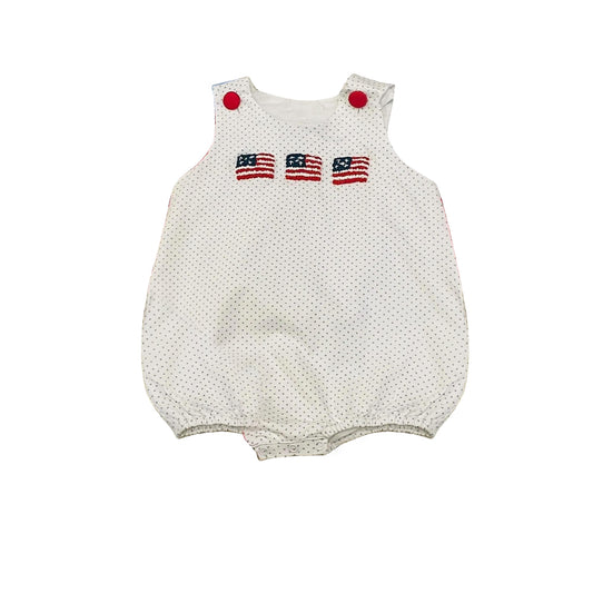 Baby Infant Boys Flags 4th Of July Dots Sleeveless Rompers preorder
