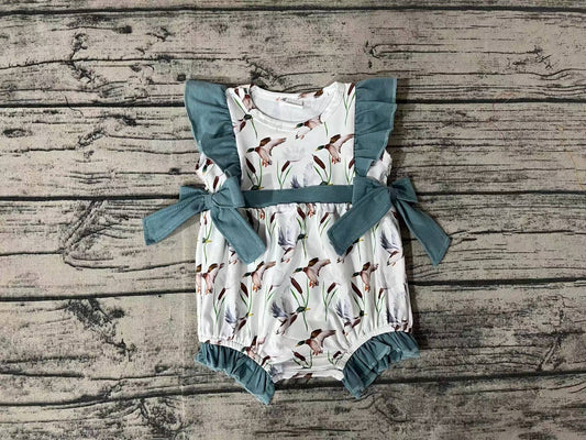 Baby Infant Girls Flying Ducks Flutter Sleeve Rompers