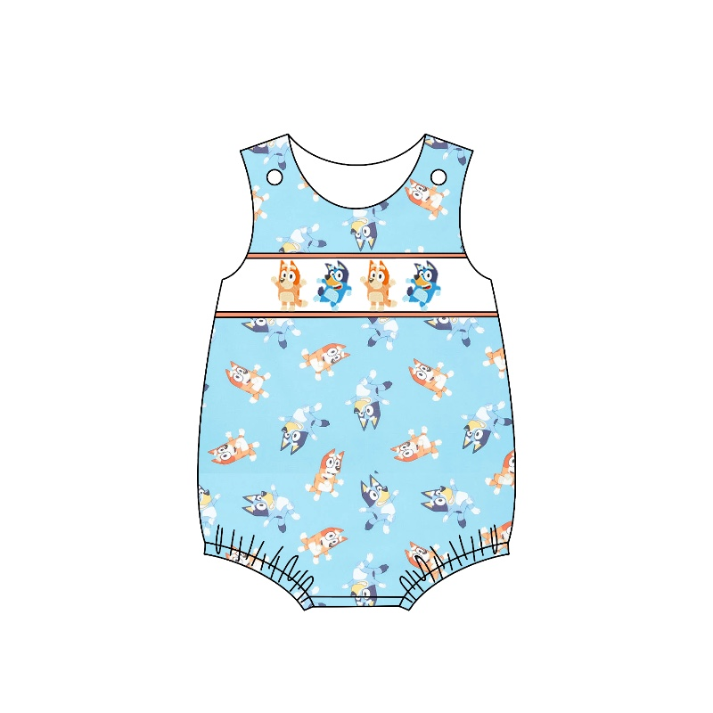 Baby Infant Boys Dogs Summer Sleeveless Rompers preorder