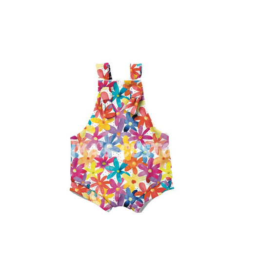 Baby Infant Girls Colorful Flowers Straps Rompers preorder