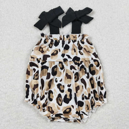 USA Shop Baby Infant Girls Gold Leopard Straps Rompers
