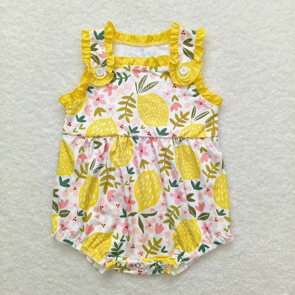 Sibling Baby Girls Summer Straps Ruffles Flowers Rompers