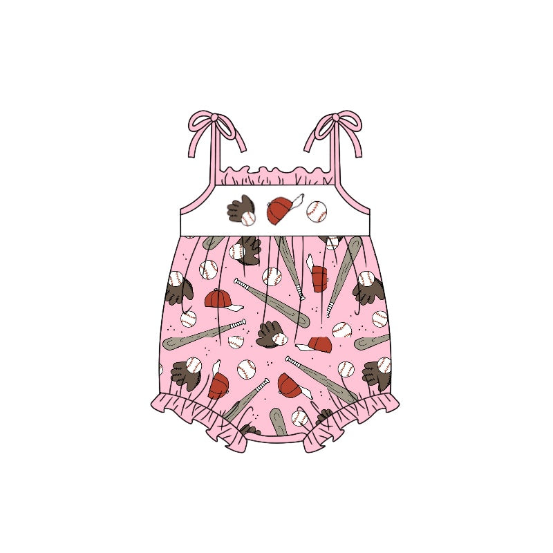 Baby Girls Baseball Straps Pink Summer Spring Rompers