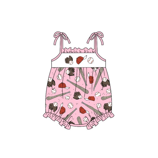 Baby Girls Baseball Straps Pink Summer Spring Rompers