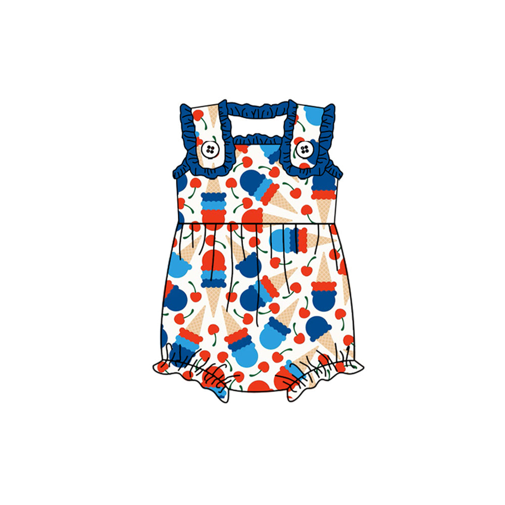 Baby Girls Popsicle Cherry Summer Sleeveless Rompers preorder