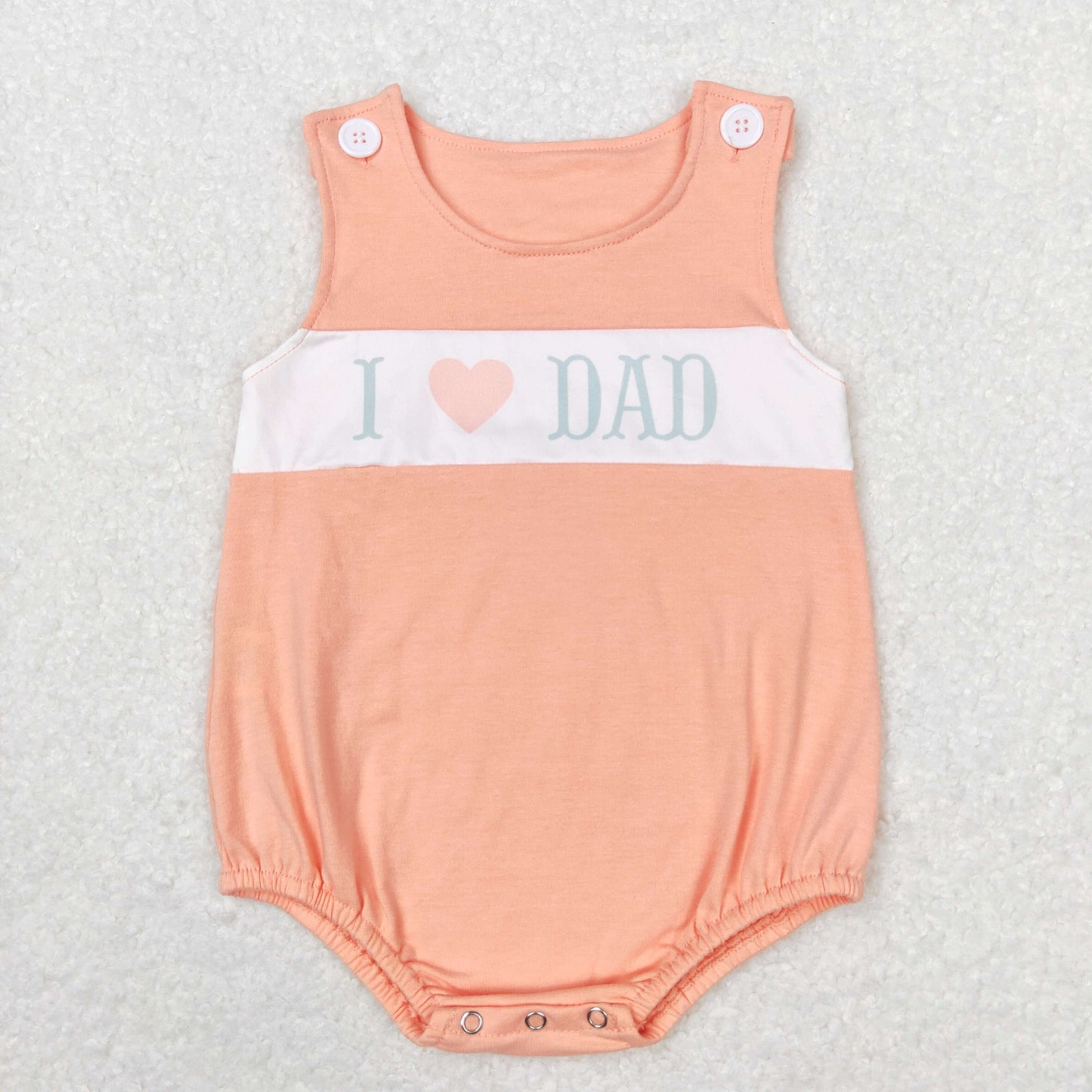 Sibling Baby Kids I Love Dad Flowers Leopard Ruffle Summer Rompers