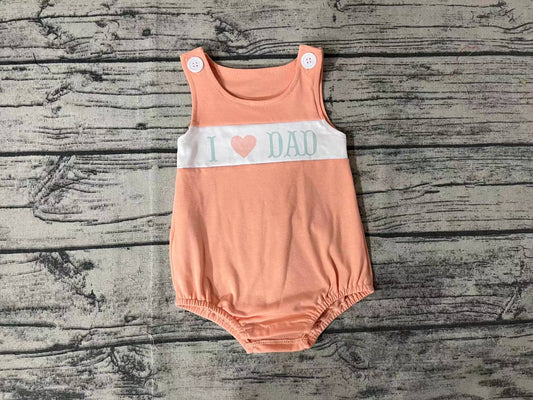 Baby Boys I Love Dad Sleeveless Summer Rompers