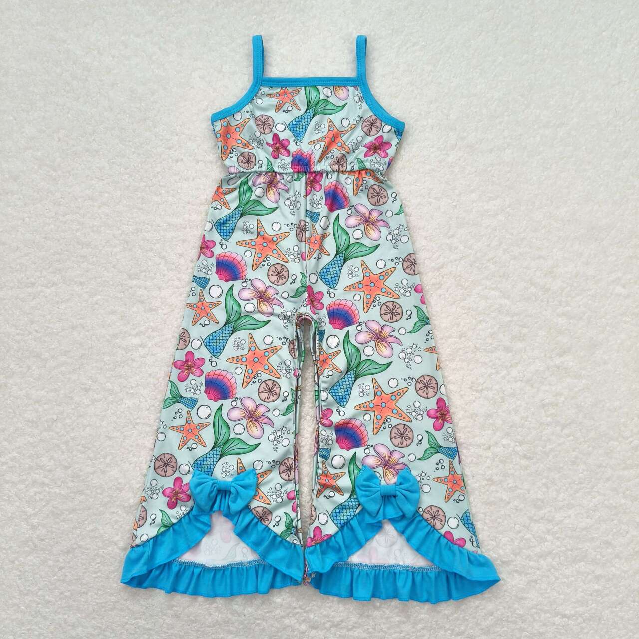 Sibling Baby Girls Straps Boots Aztec Sea World Flare Jumpsuits
