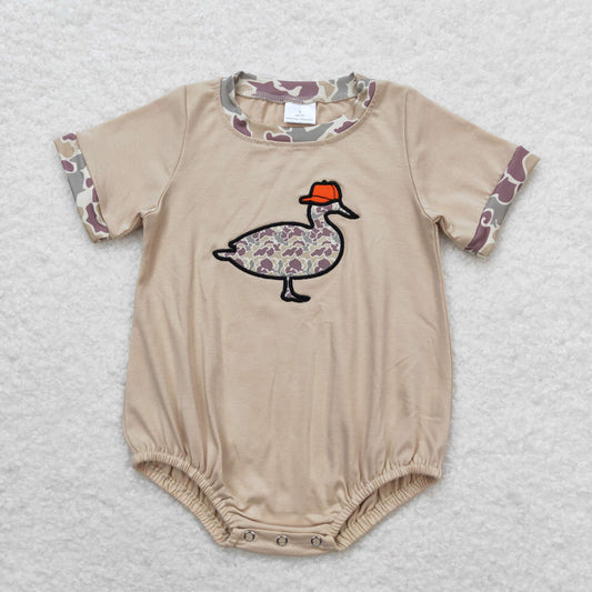 Sibling Baby Infant Boys Camo Duck Short Sleeve Rompers