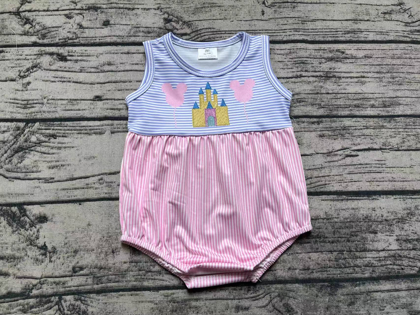 Baby Infant Girls Sleeveless Castle Rompers