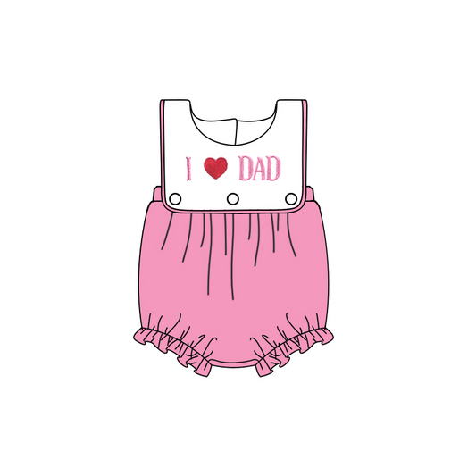 Baby Infant Girls I Love Dad Bib Rompers preorder