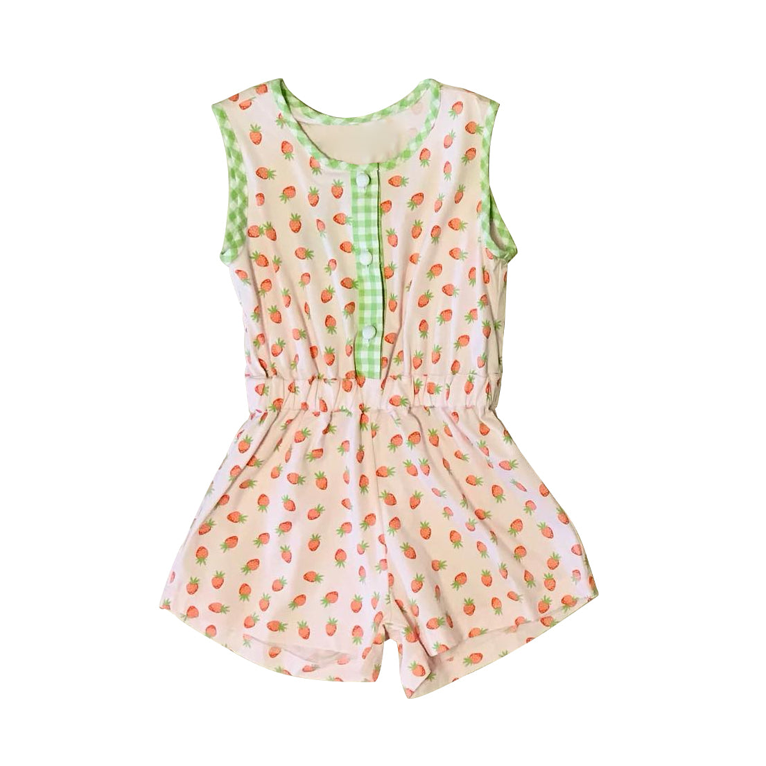 Baby Girls Strawberry Sleeveless Shorts Jumpsuits Preorder