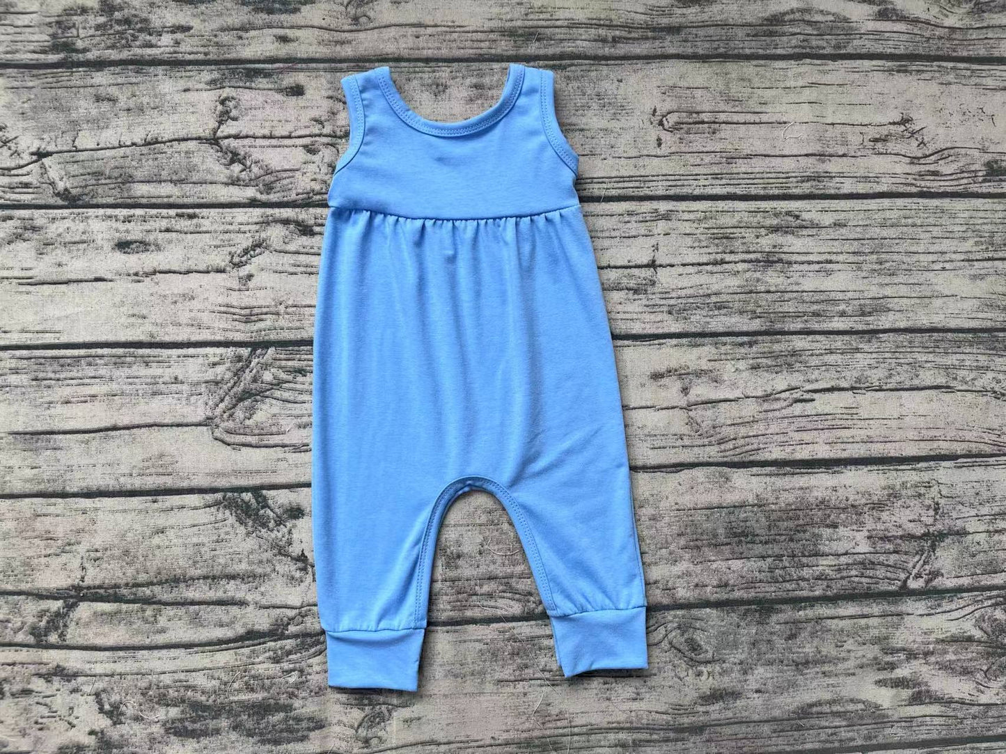 Baby Infant Girls Blue Sleeveless Summer Rompers