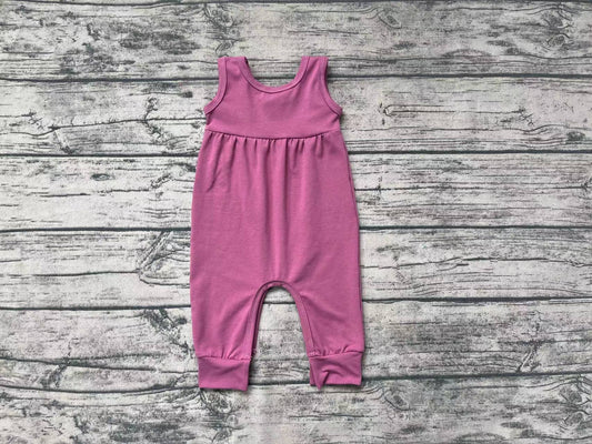 Baby Infant Girls Dark Pink Sleeveless Summer Rompers