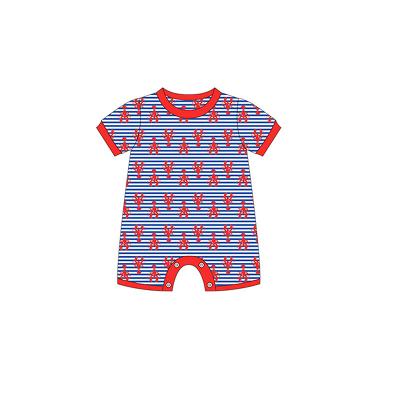 Baby Infant Boys Crawfish Short Sleeve Rompers preorder