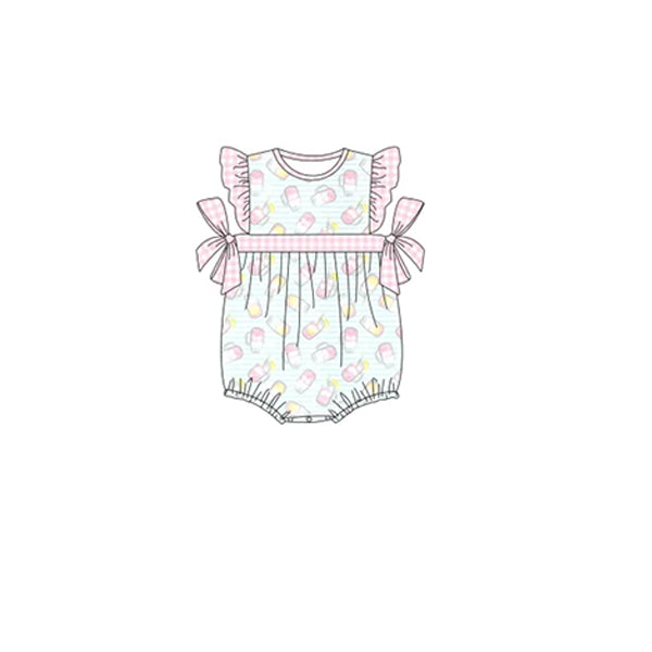 Baby Girls Cups Bows Flutter Sleeve Rompers preorder