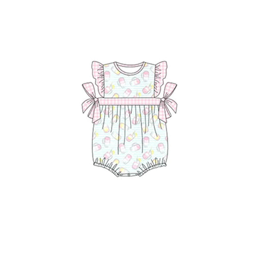 Baby Girls Cups Bows Flutter Sleeve Rompers preorder