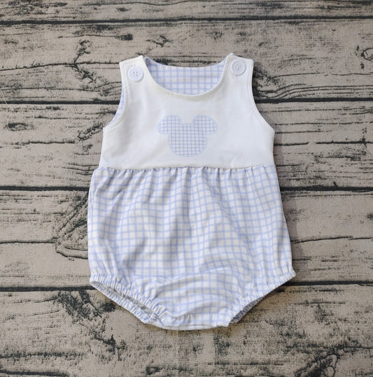 Baby Boys Blue Mouse Sleeveless Summer Rompers preorder