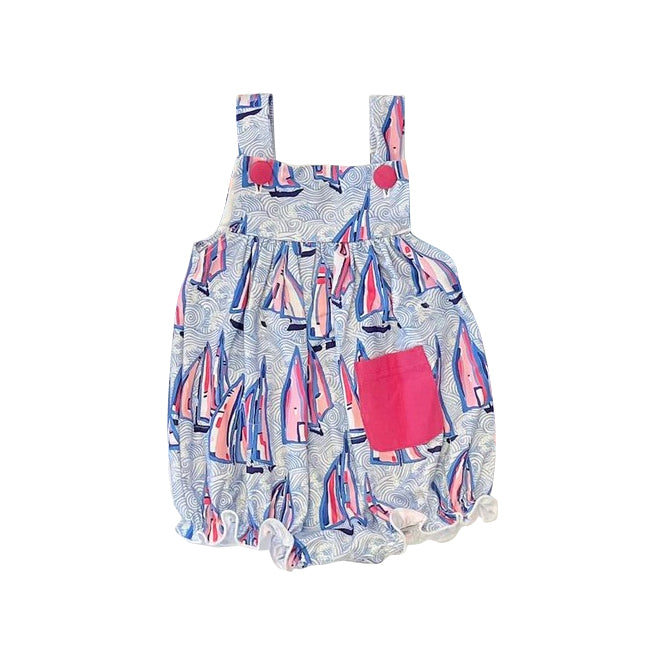 Baby Infant Girls Sail Boats Pocket Rompers preorder