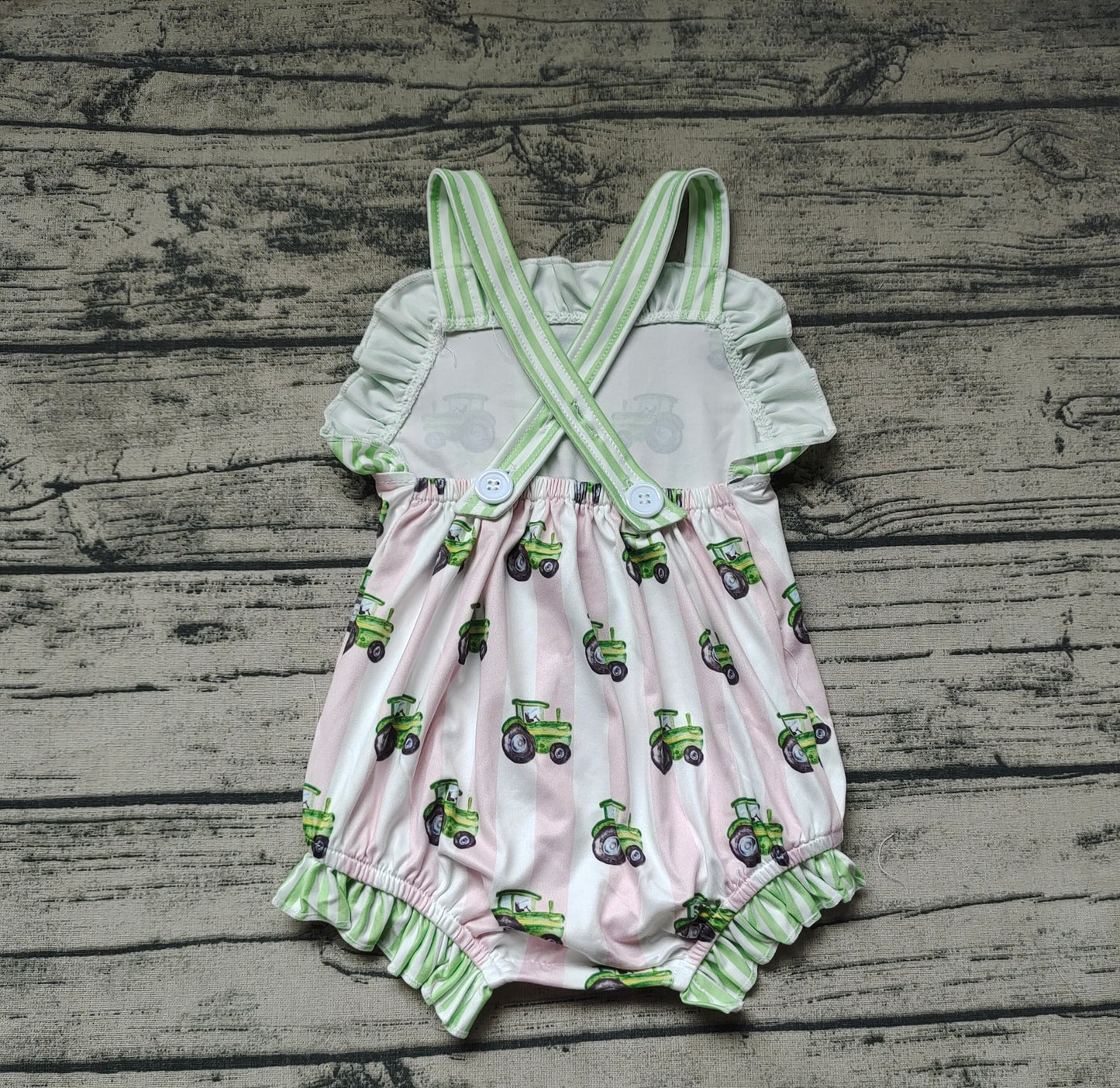 Baby Infant Girls Farm Tractor Sleeveless Rompers