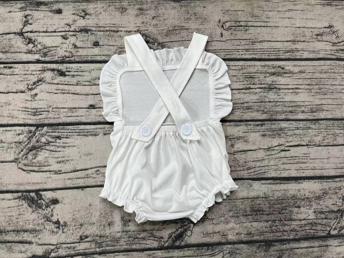 Baby Infant Girls Ruffle White Flag 4th of July Rompers